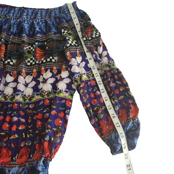 Desigual Off-the-shoulder Blouson Loose Fit Blouse, Elastic Waist, size M - Picture 8 of 11